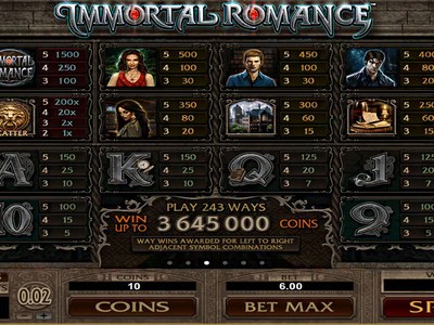 Слот Immortal Romance производителя Microgaming